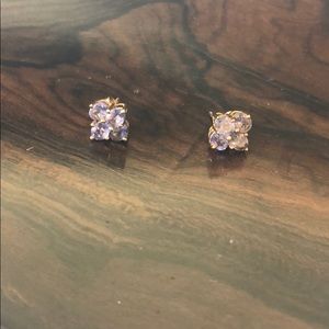 Tanzanite yellow gold earrings